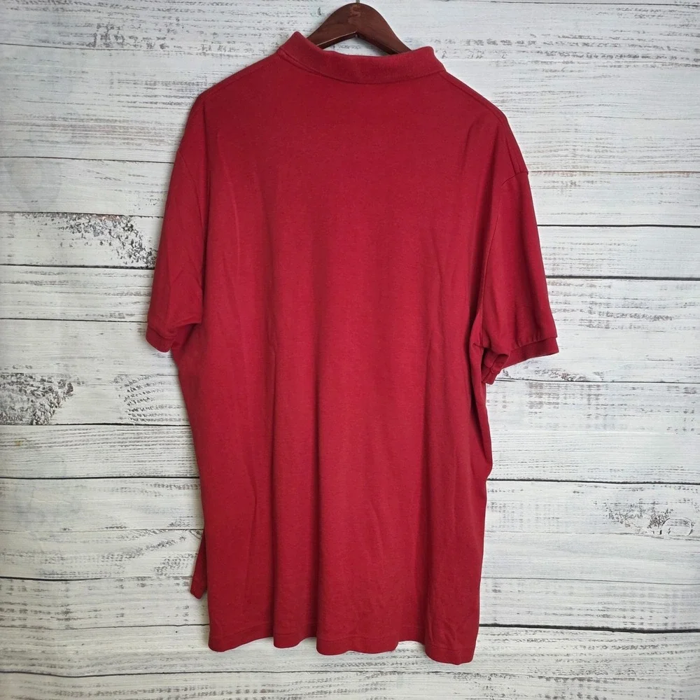 Polo Ralph Lauren Mens XL Polo Red Cotton Short Sleeve Blue Pony‎ Small Flaw
